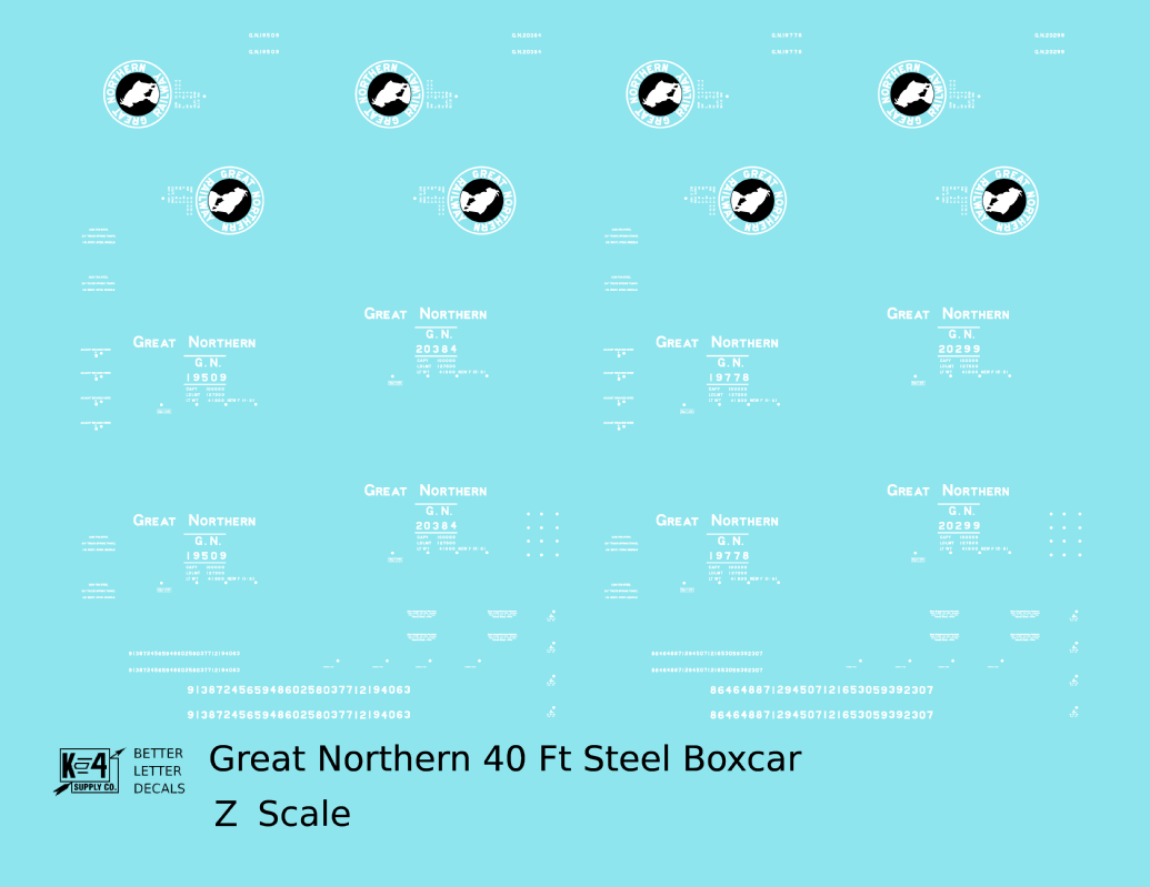 Great Northern 40 Ft Steel Boxcar White and Black Side Goat
