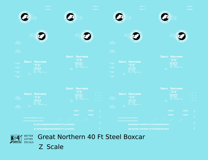 Great Northern 40 Ft Steel Boxcar White and Black Side Goat