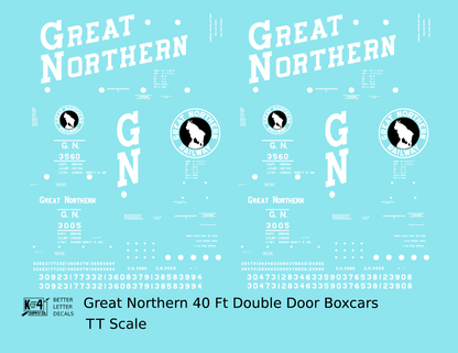 Great Northern 40 Ft Double Door Boxcar White and Black