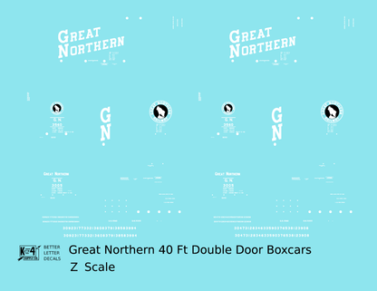 Great Northern 40 Ft Double Door Boxcar White and Black