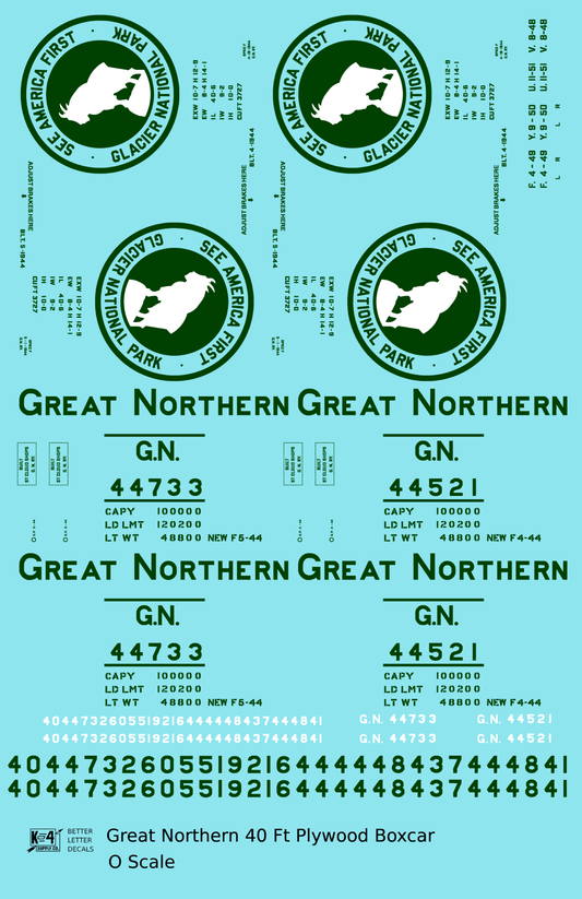 Great Northern 40 Ft Plywood Boxcar Pullman Green and White
