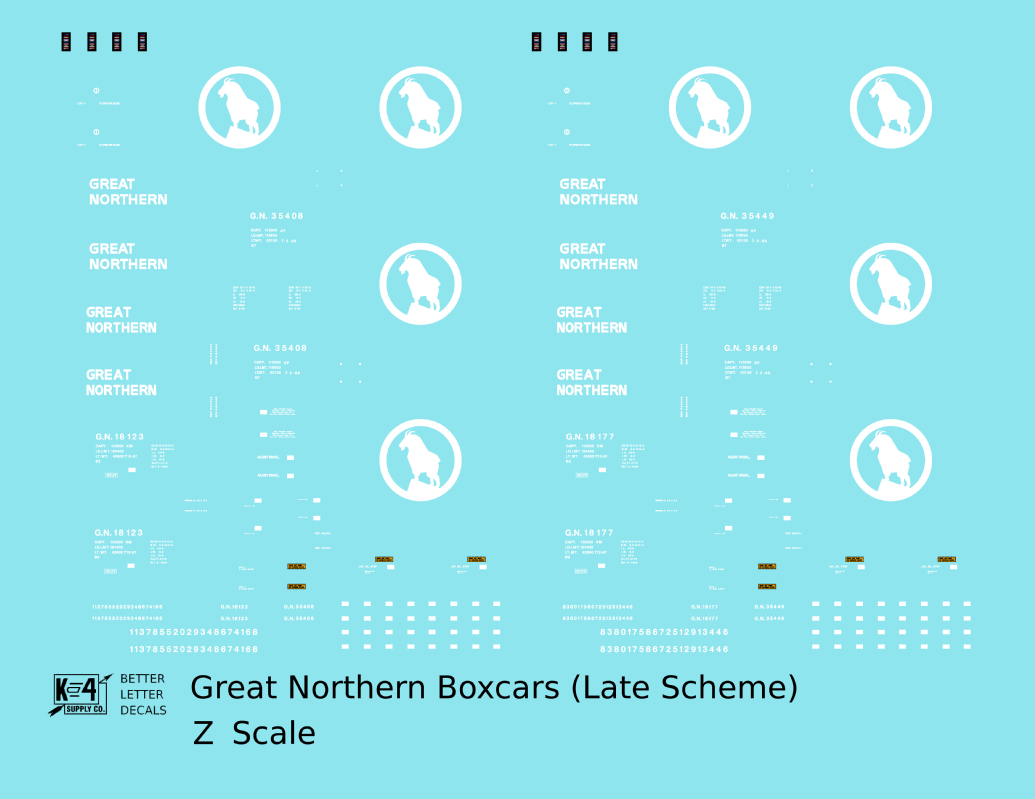 Great Northern 40 Or 50 Ft Boxcar White Late Scheme Blue Car