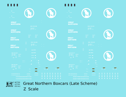 Great Northern 40 Or 50 Ft Boxcar White Late Scheme Blue Car