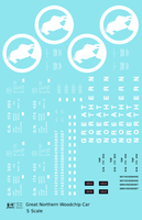 Great Northern Woodchip Gondola White  - Decal - Choose Scale