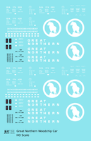 Great Northern Woodchip Gondola White  - Decal - Choose Scale