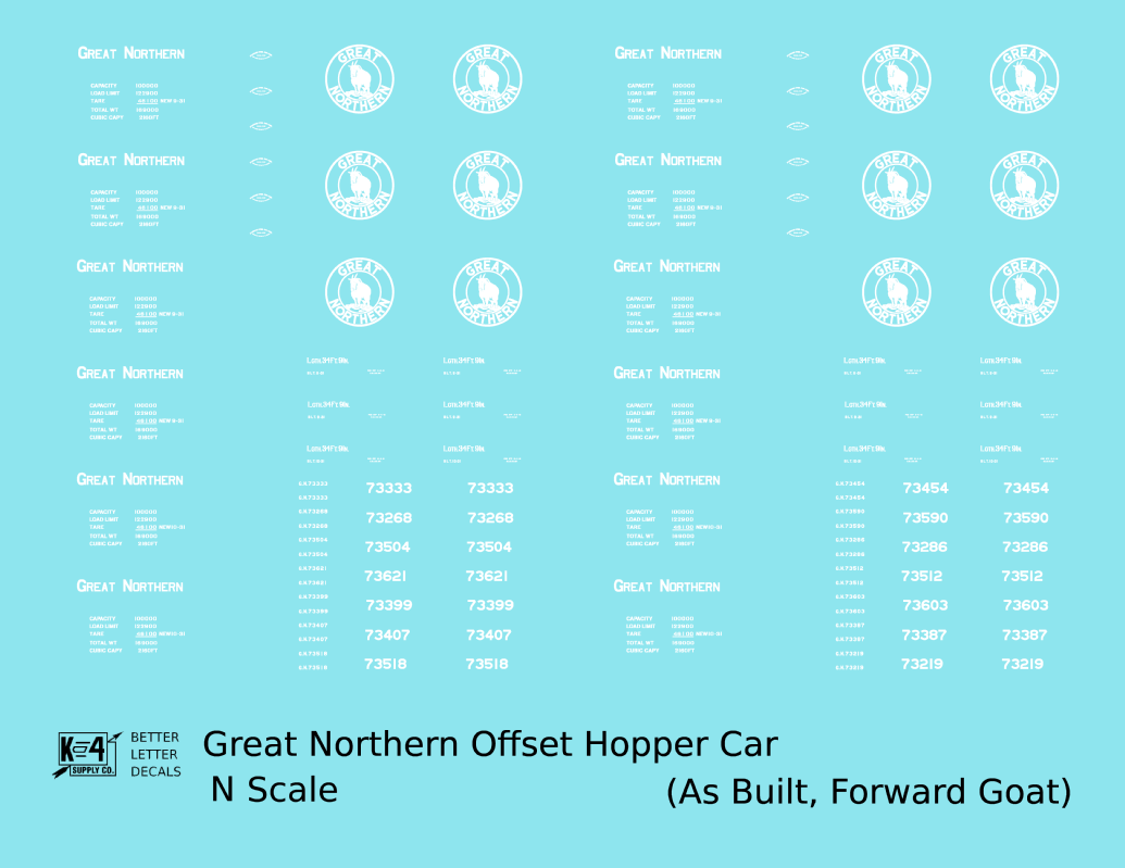 Great Northern Offset Twin Hopper White As Built Forward Goat