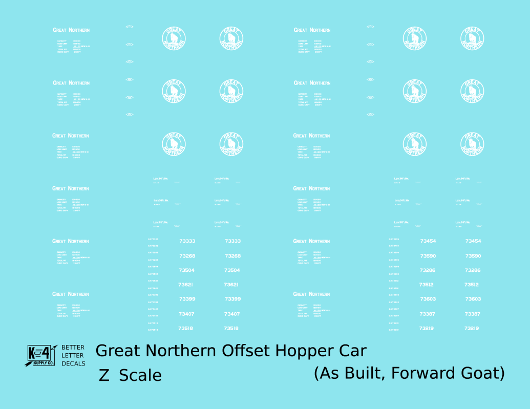 Great Northern Offset Twin Hopper White As Built Forward Goat