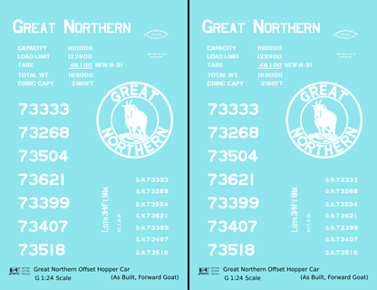 Great Northern Offset Twin Hopper White As Built Forward Goat