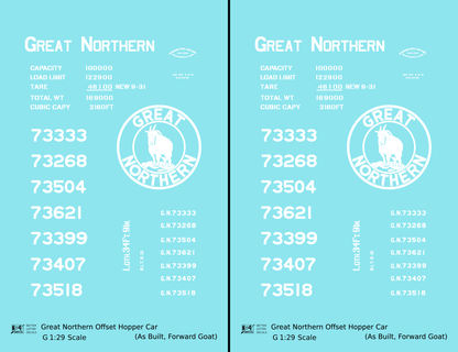 Great Northern Offset Twin Hopper White As Built Forward Goat