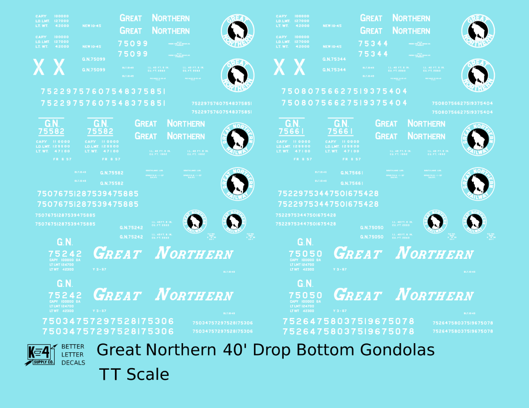 Great Northern 40 Ft Drop Bottom Gondola White and Black