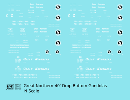 Great Northern 40 Ft Drop Bottom Gondola White and Black