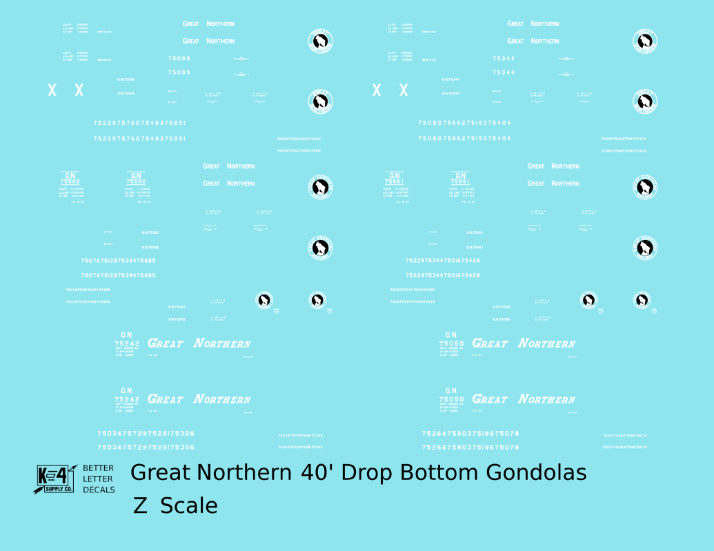 Great Northern 40 Ft Drop Bottom Gondola White and Black