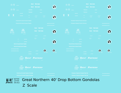 Great Northern 40 Ft Drop Bottom Gondola White and Black