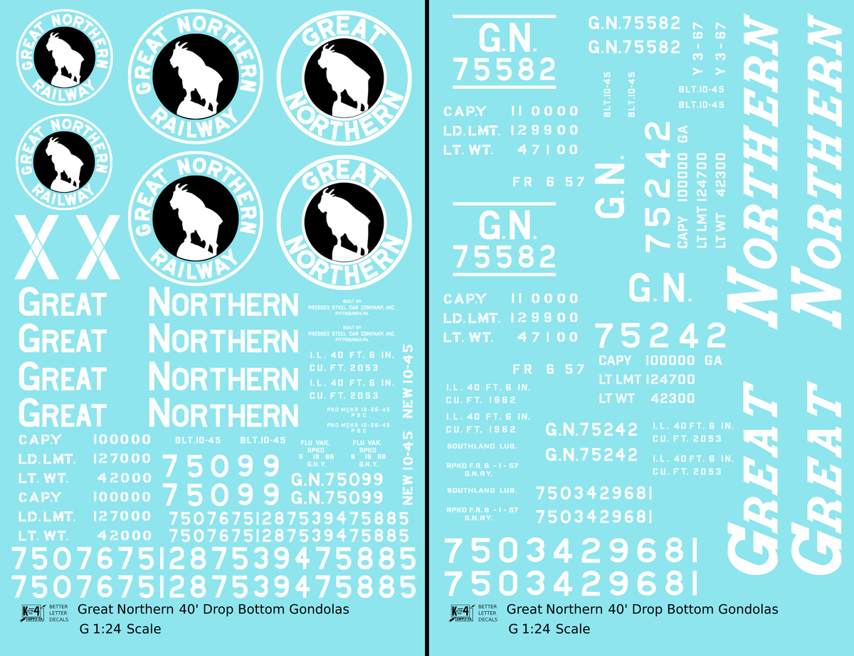 Great Northern 40 Ft Drop Bottom Gondola White and Black