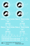 Great Northern 40 Ft Wood Boxcar White and Black Side Goat Glacier National Park