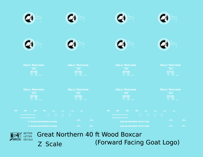 Great Northern 40 Ft Wood Boxcar White and Black Forward Goat Glacier National Park