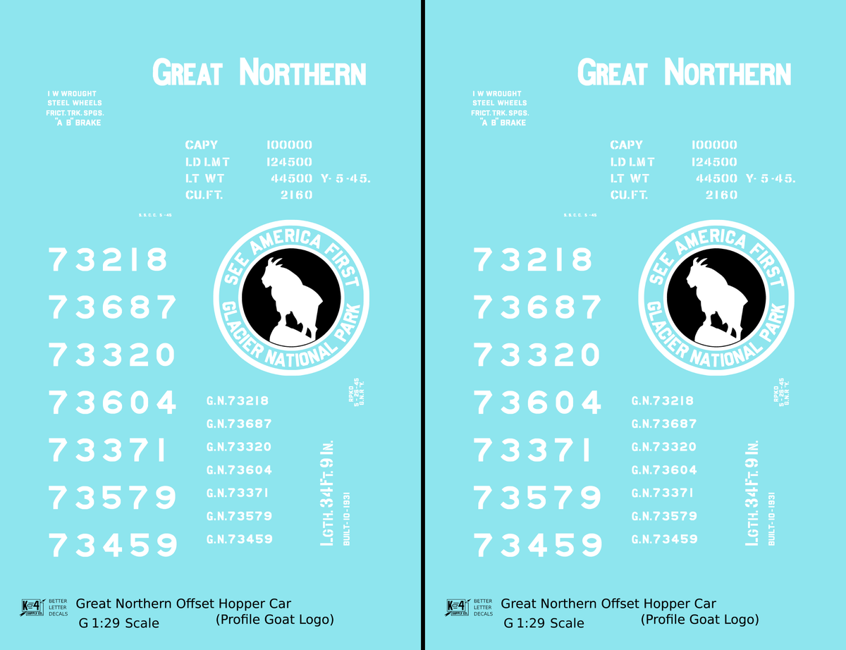 Great Northern Offset Twin Hopper White and Black Glacier National Park