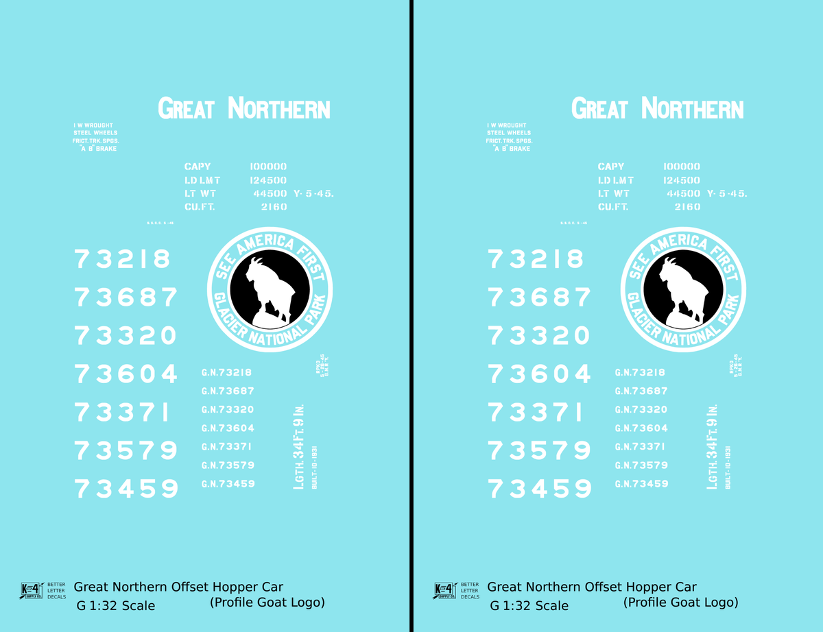 Great Northern Offset Twin Hopper White and Black Glacier National Park