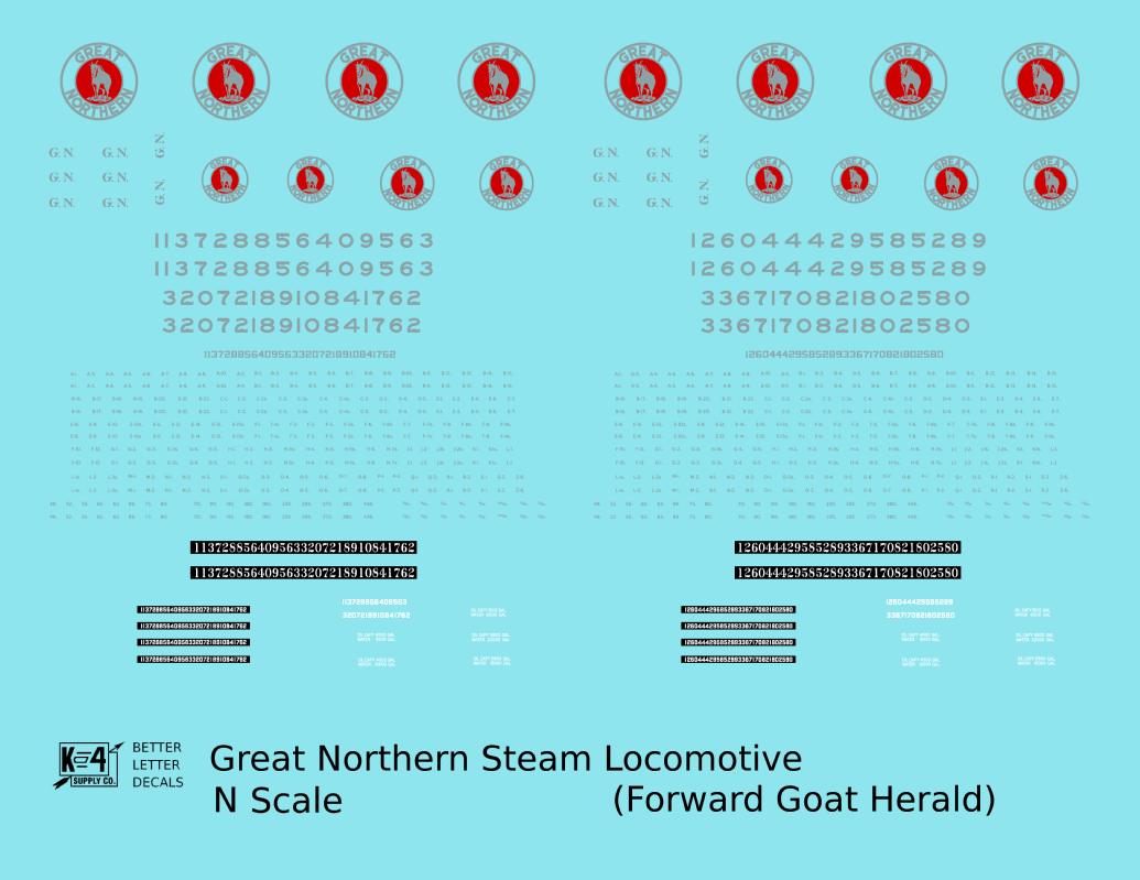 Great Northern Steam Locomotive Silver and Red Forward Goat