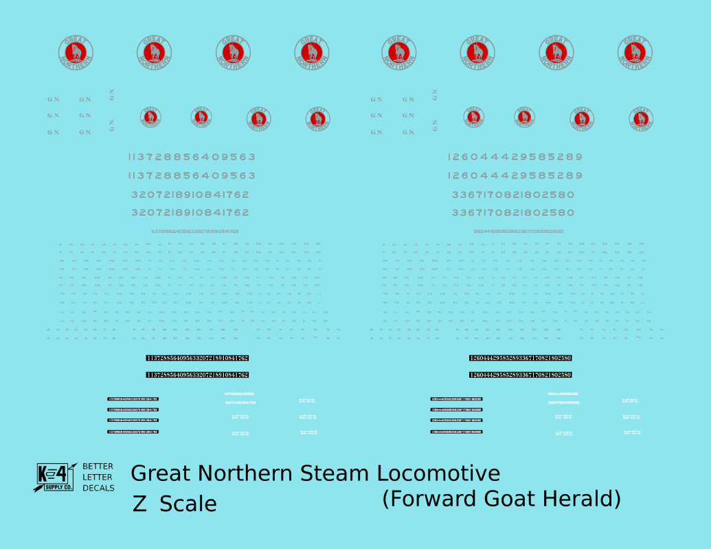 Great Northern Steam Locomotive Silver and Red Forward Goat