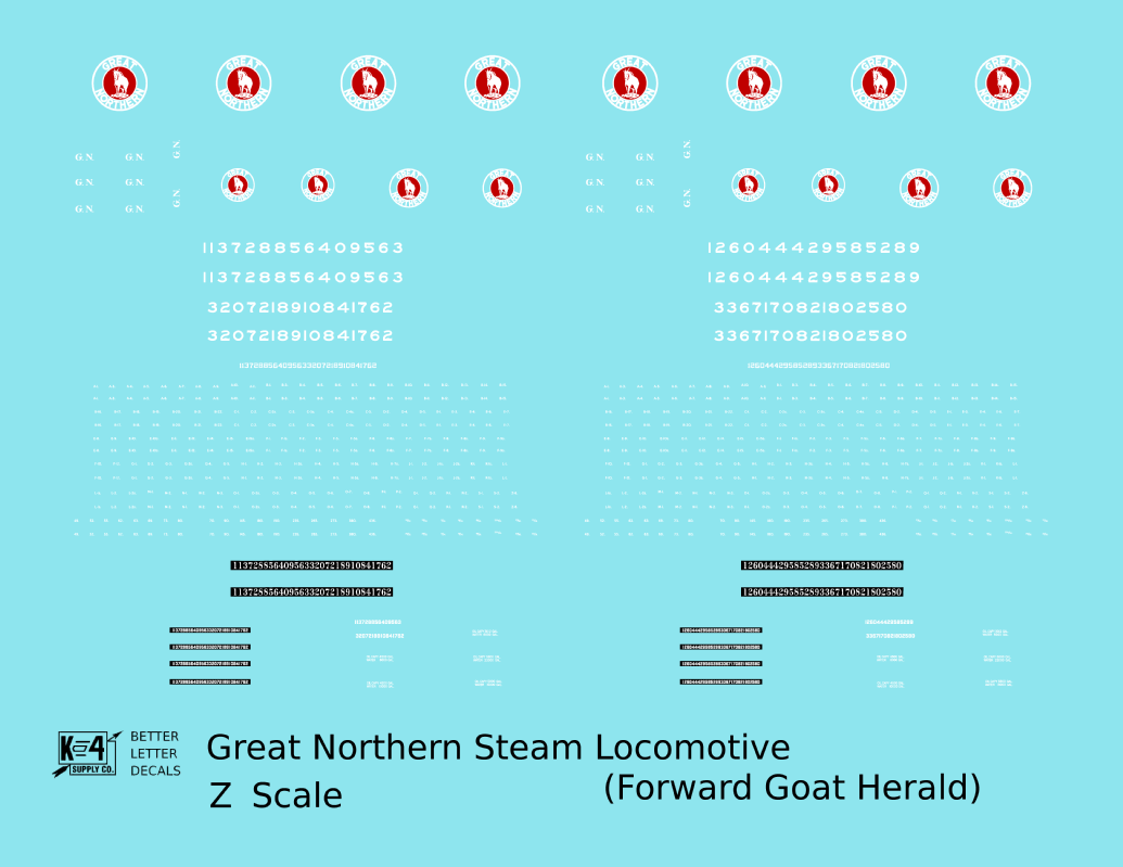 Great Northern Steam Locomotive White and Red Forward Goat