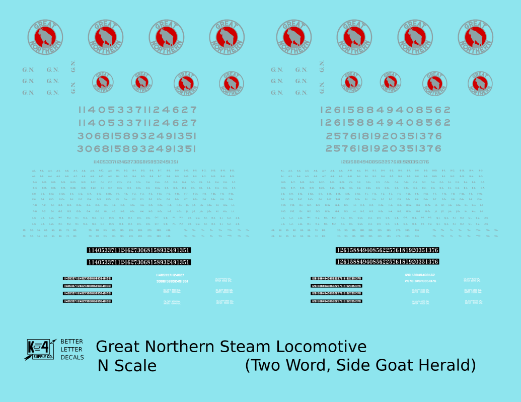 Great Northern Steam Locomotive Silver and Red Side Goat