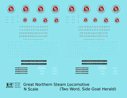 Great Northern Steam Locomotive Silver and Red Side Goat