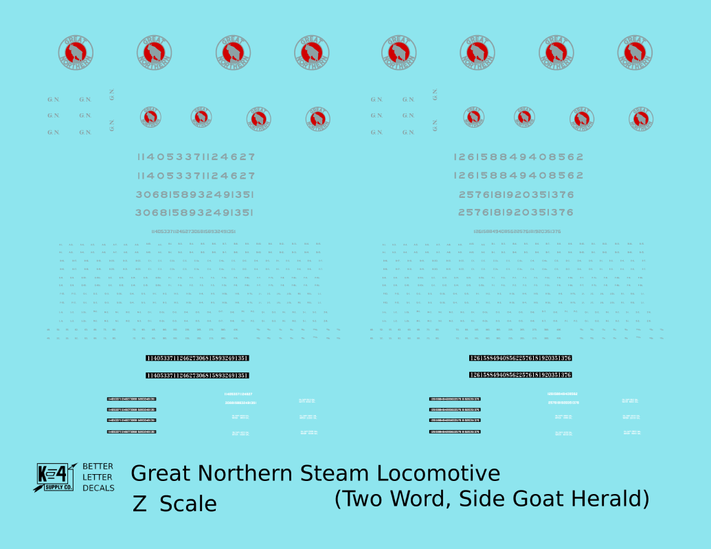 Great Northern Steam Locomotive Silver and Red Side Goat