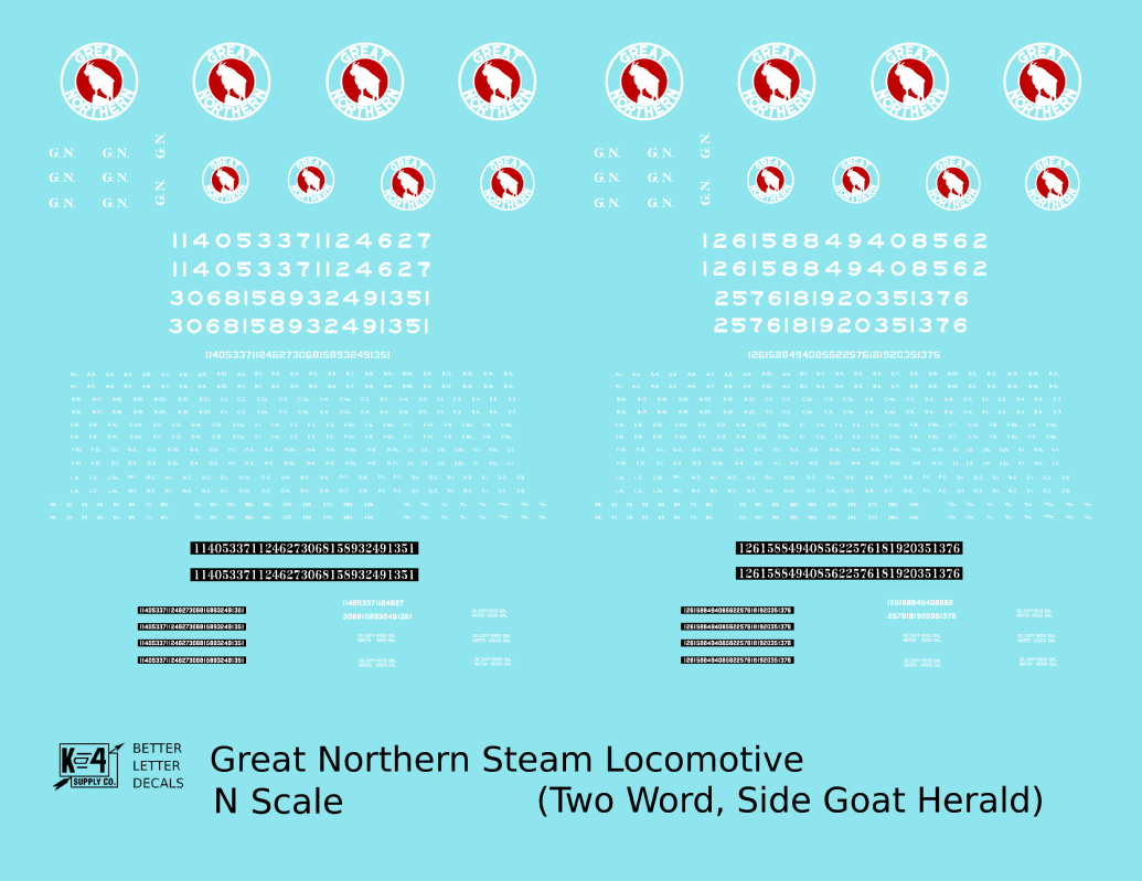 Great Northern Steam Locomotive White and Red Side Goat