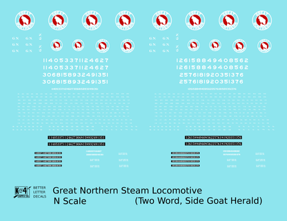 Great Northern Steam Locomotive White and Red Side Goat
