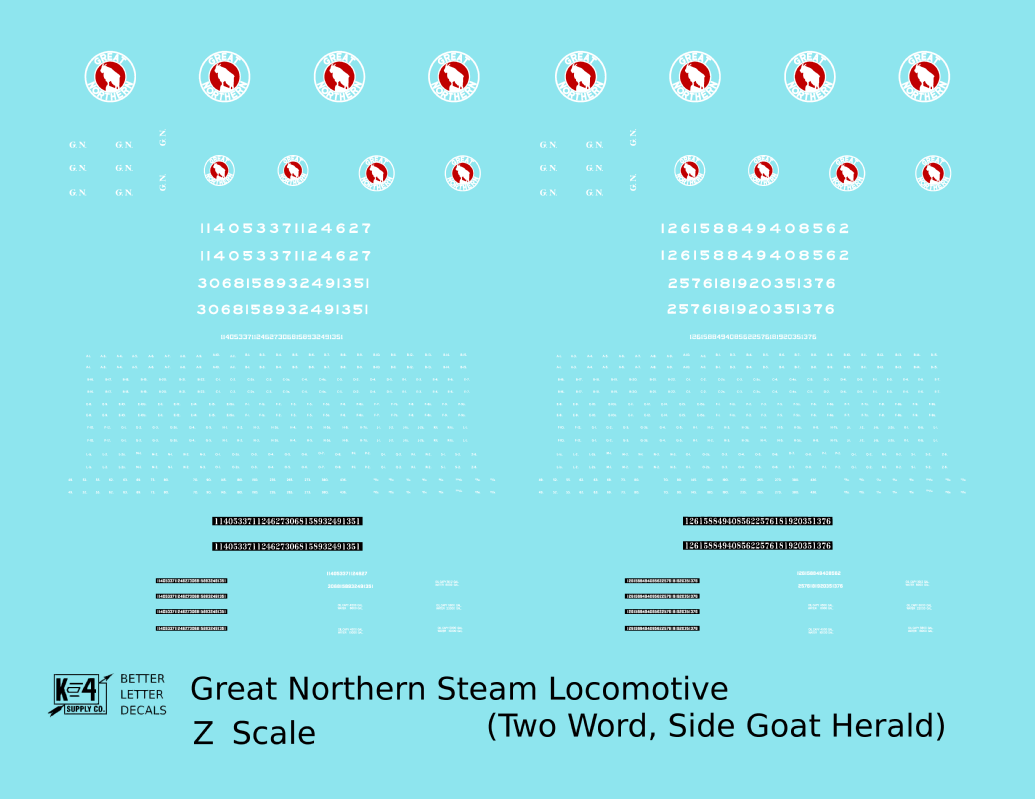 Great Northern Steam Locomotive White and Red Side Goat