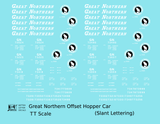 Great Northern Offset Twin Hopper White and Black Slant Lettering