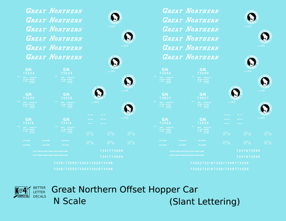 Great Northern Offset Twin Hopper White and Black Slant Lettering
