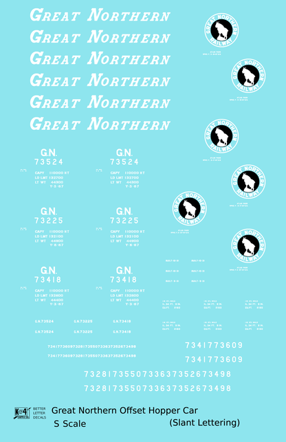 Great Northern Offset Twin Hopper White and Black Slant Lettering