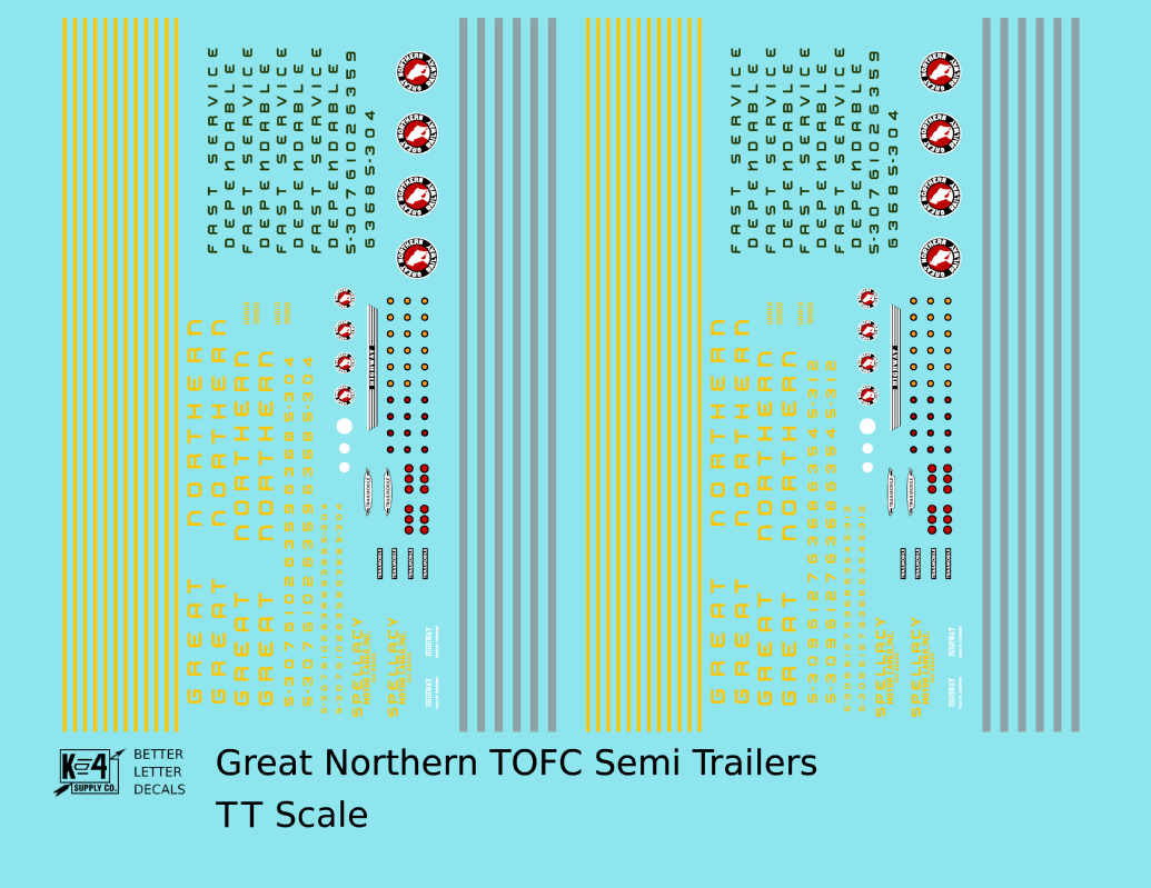 Great Northern TOFC Piggyback Semi Trailer 
