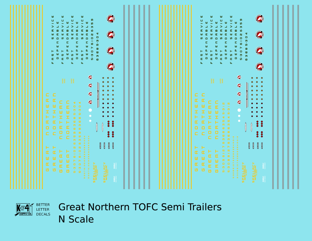 Great Northern TOFC Piggyback Semi Trailer 