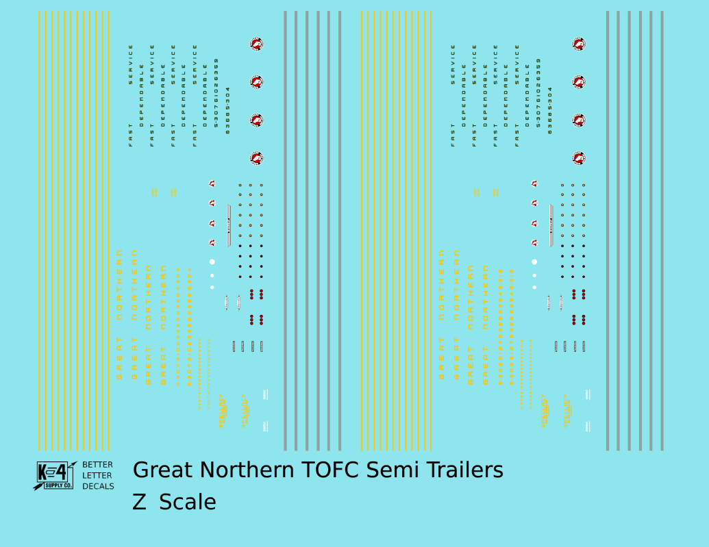 Great Northern TOFC Piggyback Semi Trailer 