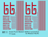 Grand Trunk Western EMD SD40-2 Locomotive Red Ex-Missouri Pacific