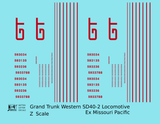 Grand Trunk Western EMD SD40-2 Locomotive Red Ex-Missouri Pacific