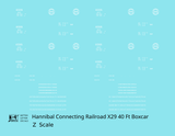 Hannibal Connecting Railroad 40 Ft X29 Boxcar White Missouri - Decal - Choose Scale
