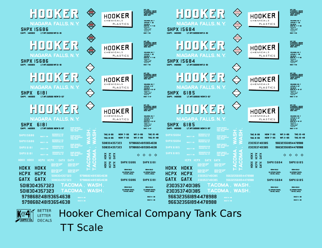 Hooker Chemical Tank Car White and Black Niagara Falls