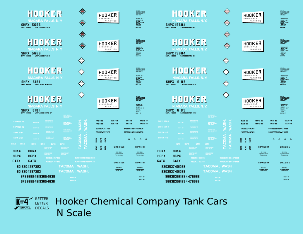 Hooker Chemical Tank Car White and Black Niagara Falls
