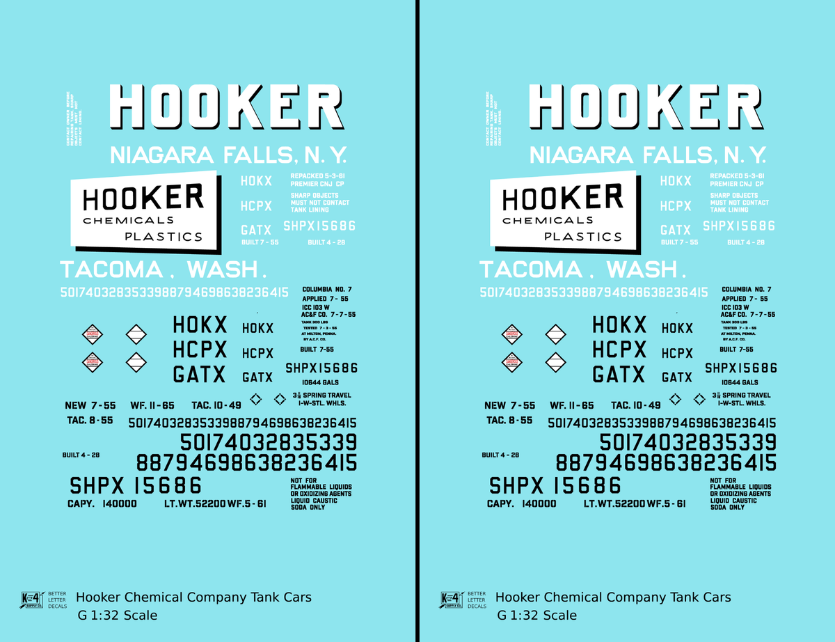 Hooker Chemical Tank Car White and Black Niagara Falls