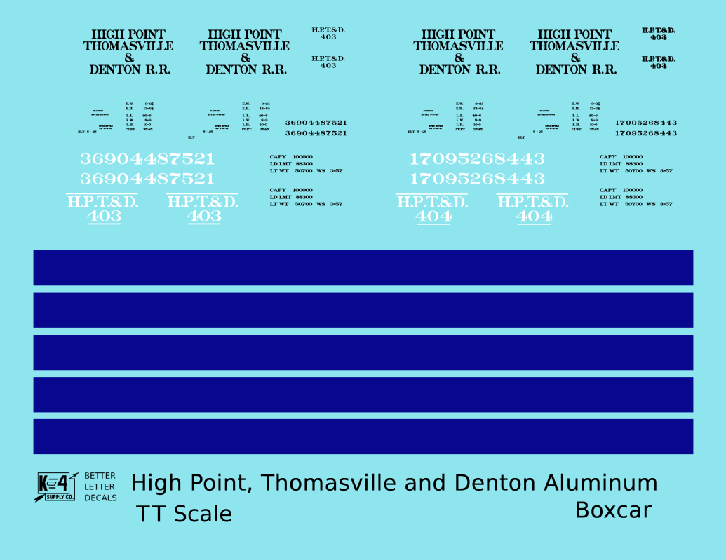 High Point, Thomasville and Denton 40 Ft Boxcar Black and Blue