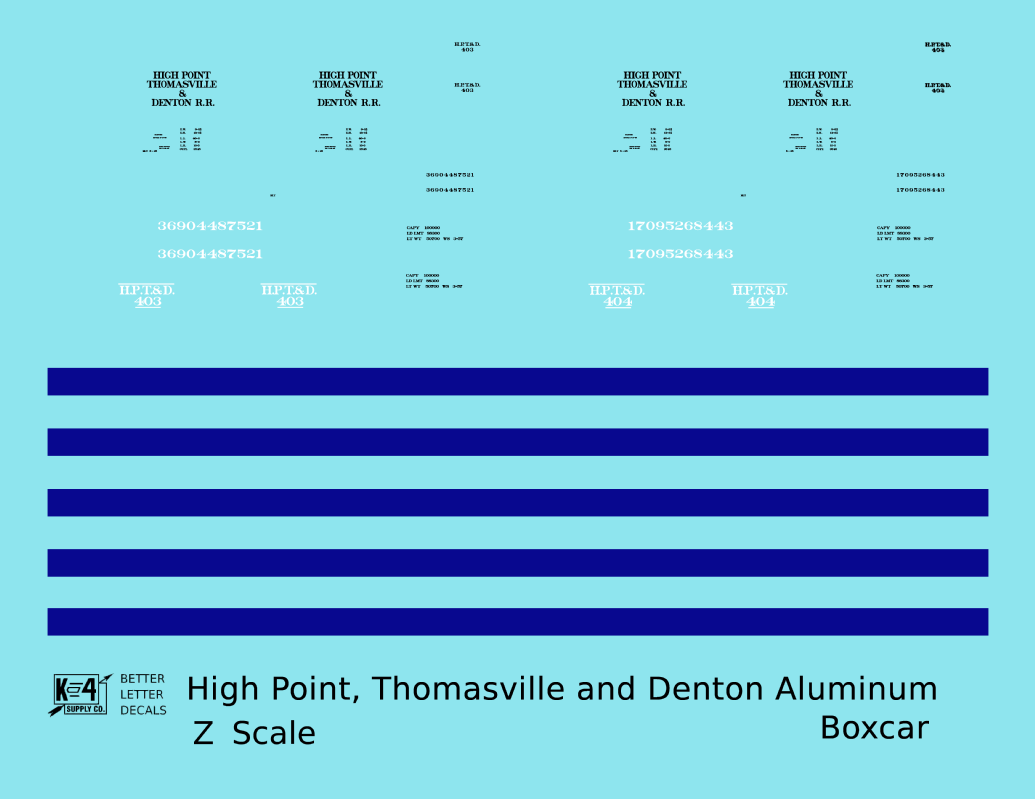 High Point, Thomasville and Denton 40 Ft Boxcar Black and Blue