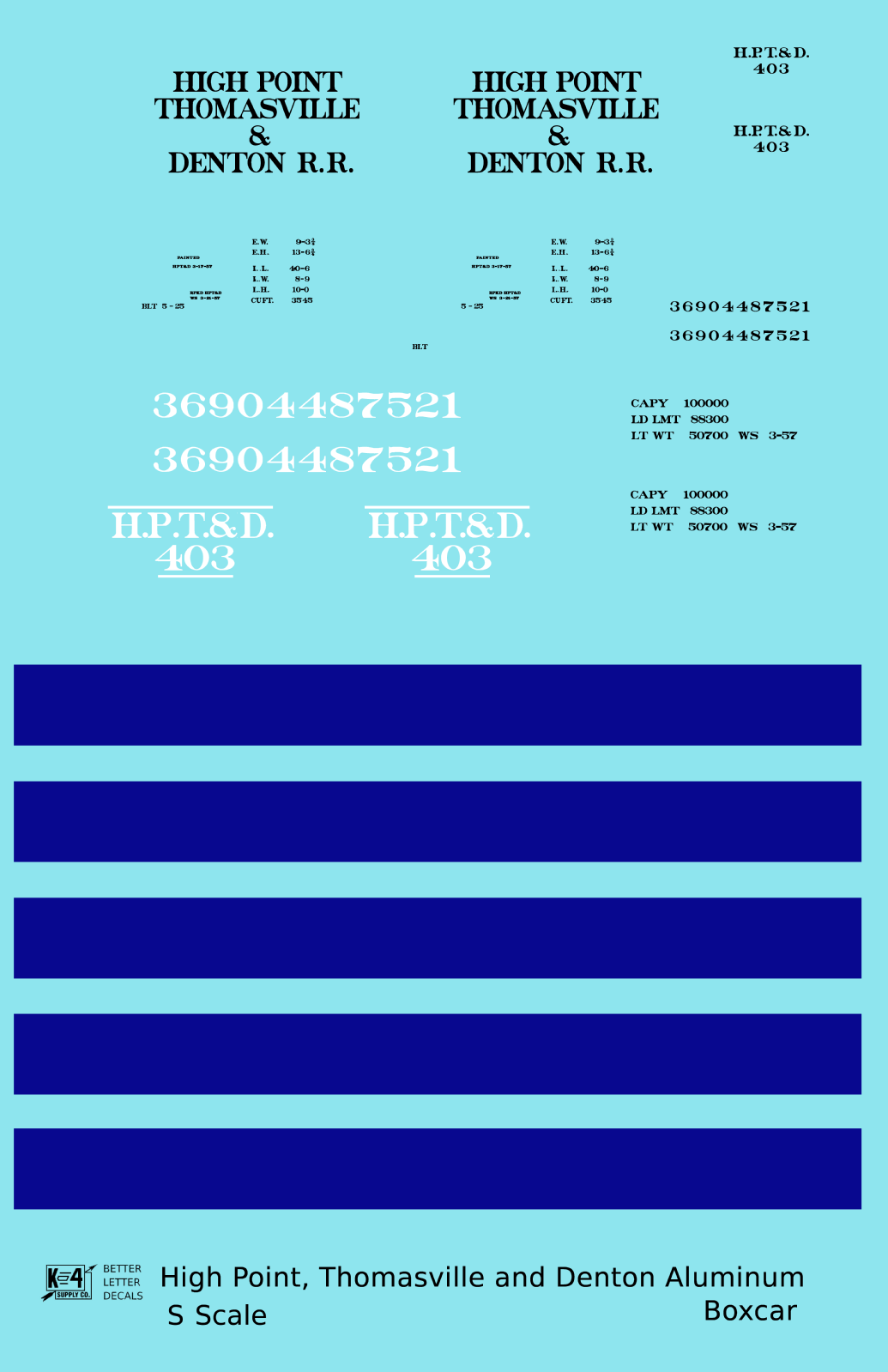 High Point, Thomasville and Denton 40 Ft Boxcar Black and Blue