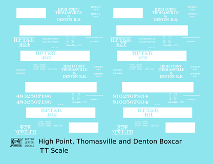 High Point, Thomasville and Denton 40 Ft Boxcar White