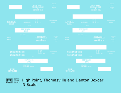High Point, Thomasville and Denton 40 Ft Boxcar White