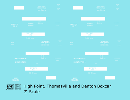 High Point, Thomasville and Denton 40 Ft Boxcar White