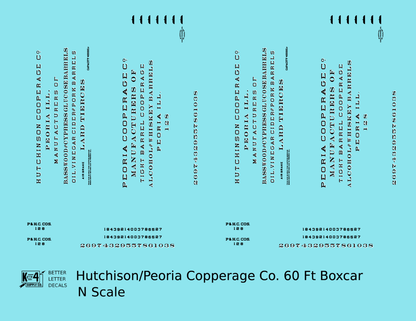 Hutchinson Cooperage Co 60 Ft Cooperage Boxcar White and Black